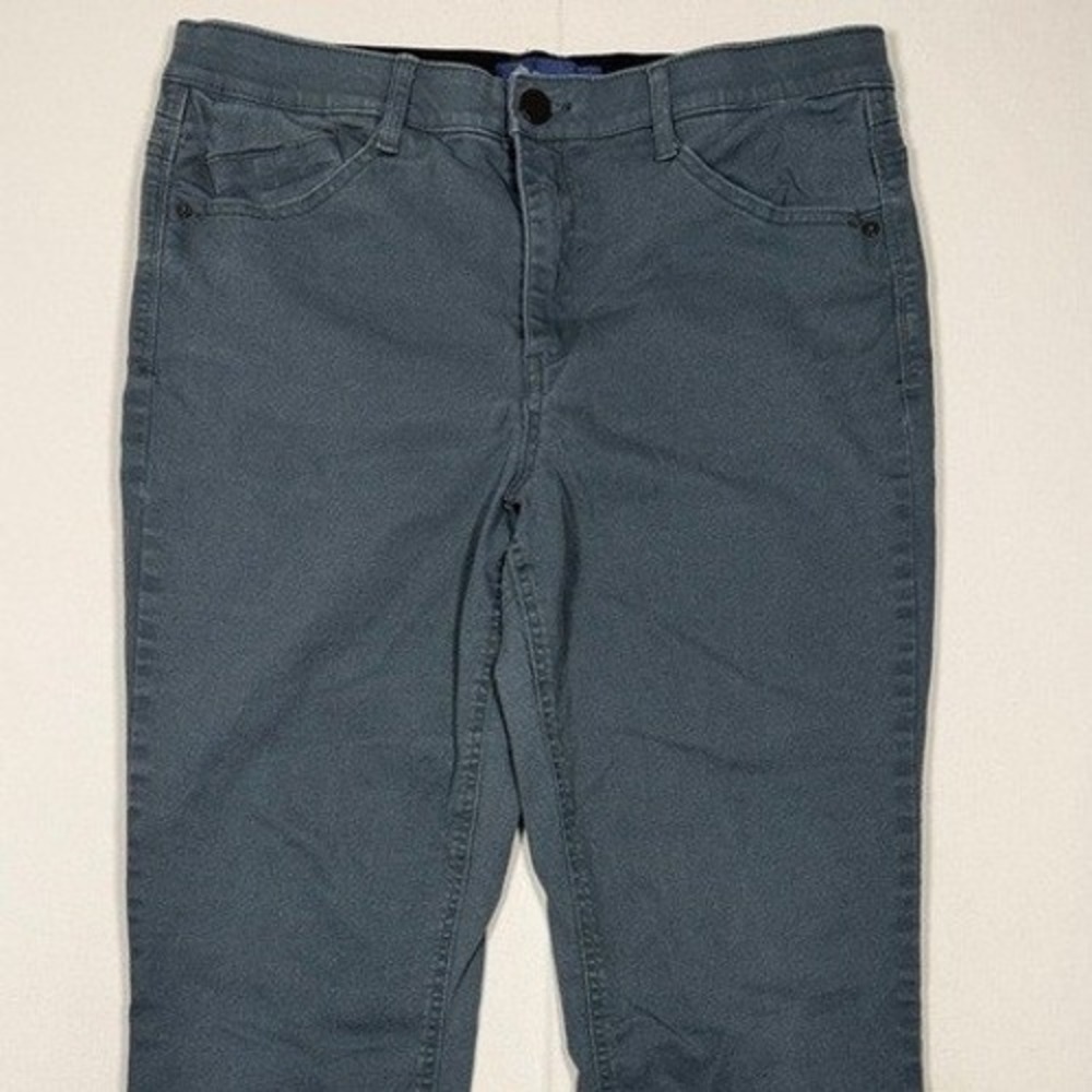Democracy Absolution Womens 14 Gray Crop Pants Scallop Raw Hem High Rise - Picture 3 of 10